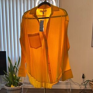Urban Outfitters Yellow Button Down Shirt